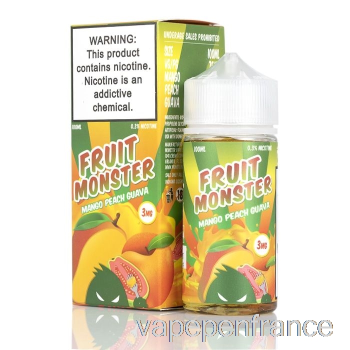 Mangue Pêche Goyave - Fruit Monster - 100 Ml 3 Mg Stylo Vape